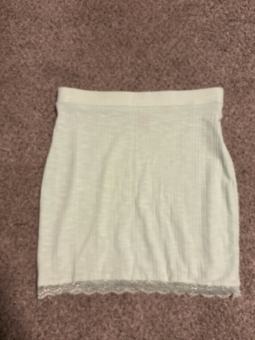 SHEIN Mint Ribbed Knit Tube Skirt